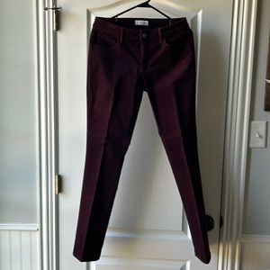 Loft Curvy Straight Maroon Corduroy Pants